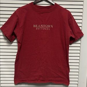 Vintage 90s Beantown Boston MA Brick Red Mens T-Shirt by Times Square Sportswear